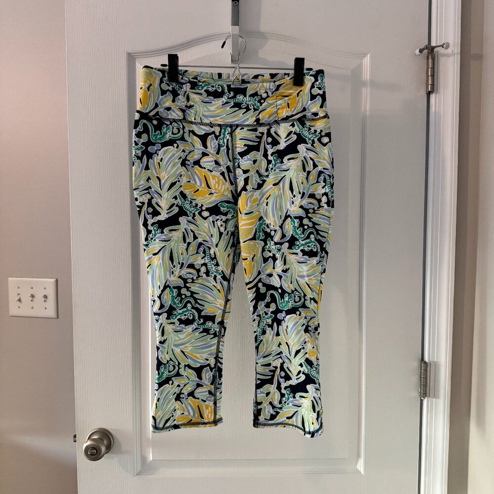 Navy, Green, and Yellow Crown & Ivy Workout Leggings